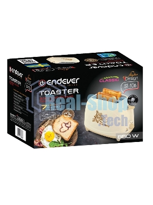 Тостер Endever Skyline ST-106 бежевый, 850 Вт, 2 слота