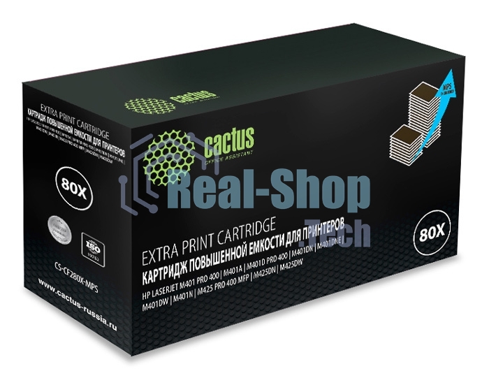 Картридж лазерный Cactus CS-CF280X-MPS черный (13000 стр.) для HP LJ Pro 400/M401/M425