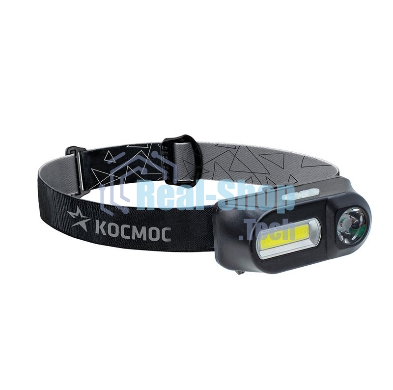 Фонарь налобный Космос с зумом 3Вт ХРЕ 3Вт СОВ сменный аккум. 1200mAh