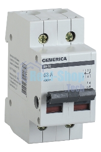 Выключатель нагрузки Iek MNV15-2-063 (мини-рубильник) ВН-32 2Р 63А GENERICA