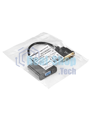 Кабель DVI-D-VGA ExeGate EX-CC-DVID-VGAF-0.2 (25M/15F, 0,2м, позолоченные контакты)
