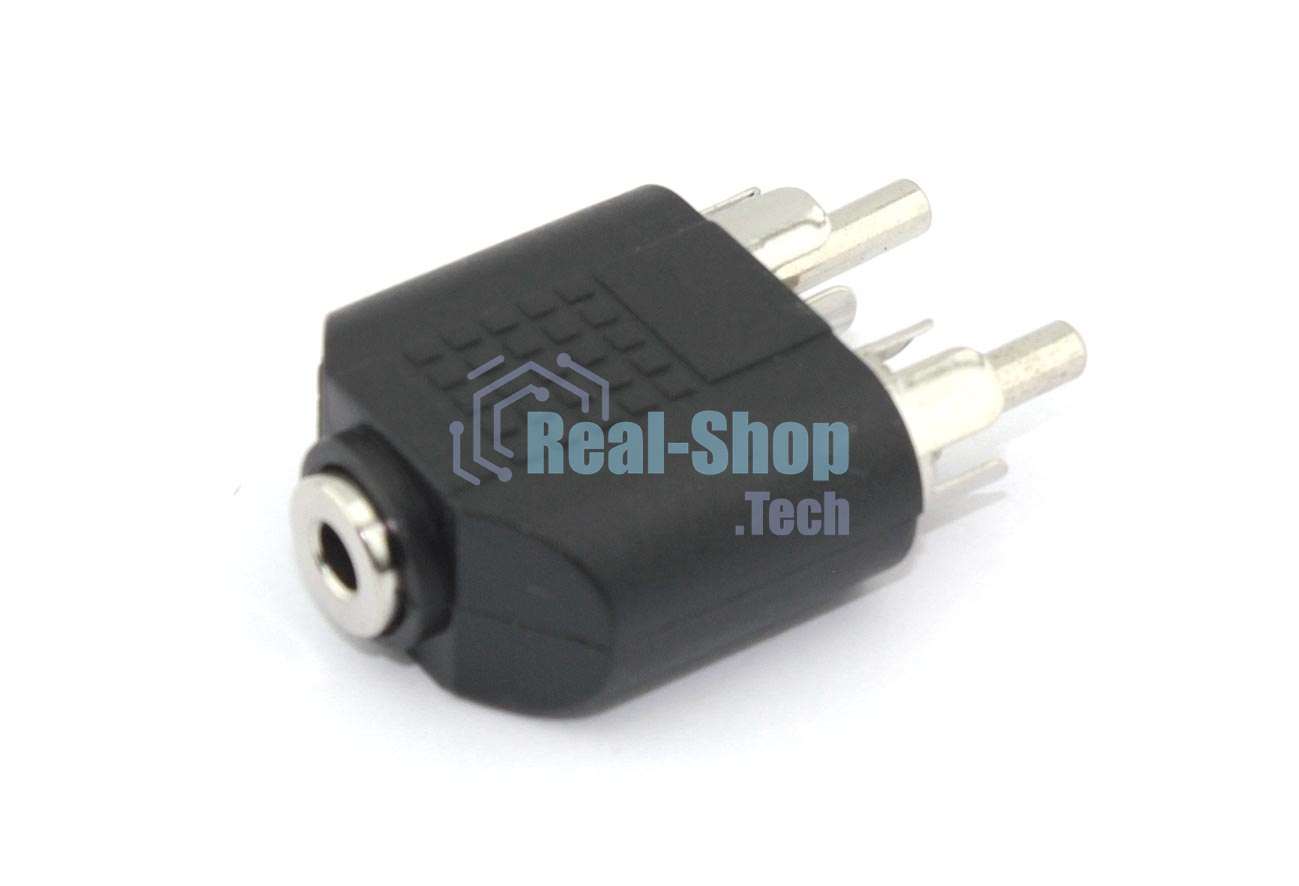 Переходник с RCA (тюльпан) 2 канала папа на miniJack