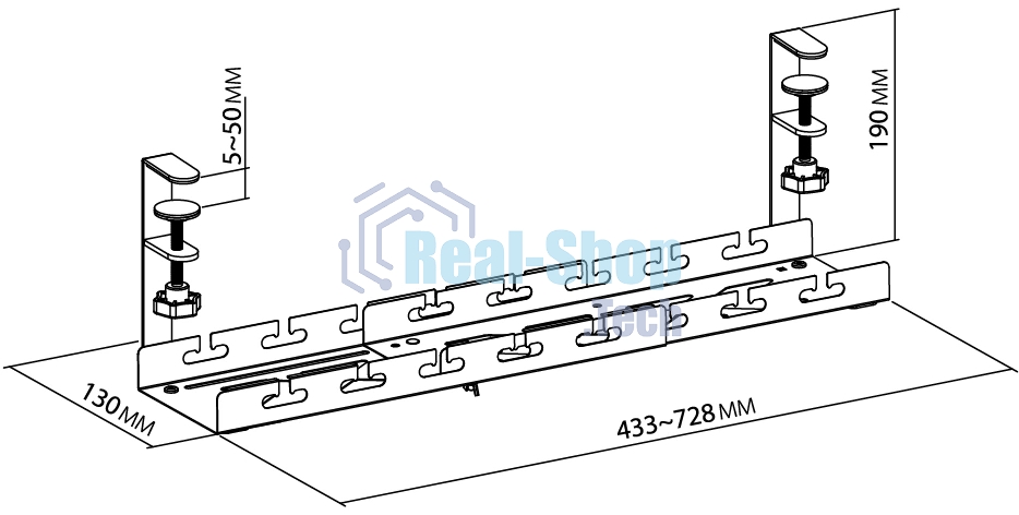 Кабель-канал Cactus CS-CM-700-1WT для столов 72.8x13x19см белый