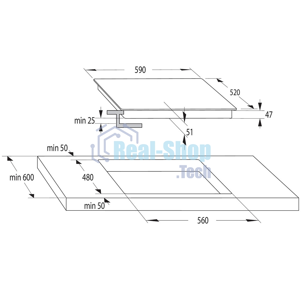 Варочная панель Gorenje ECT64BSCE черный