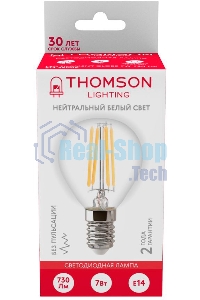 Лампа светодиодная Hiper THOMSON LED FILAMENT GLOBE 7W 730Lm E14 4500K TH-B2084