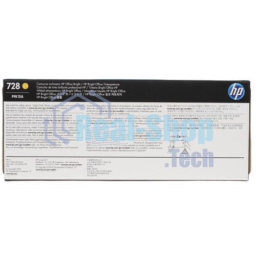 Картридж струйный HP F9K15A (HP 728) для DesignJet T730, T830. Желтый. 300 мл.