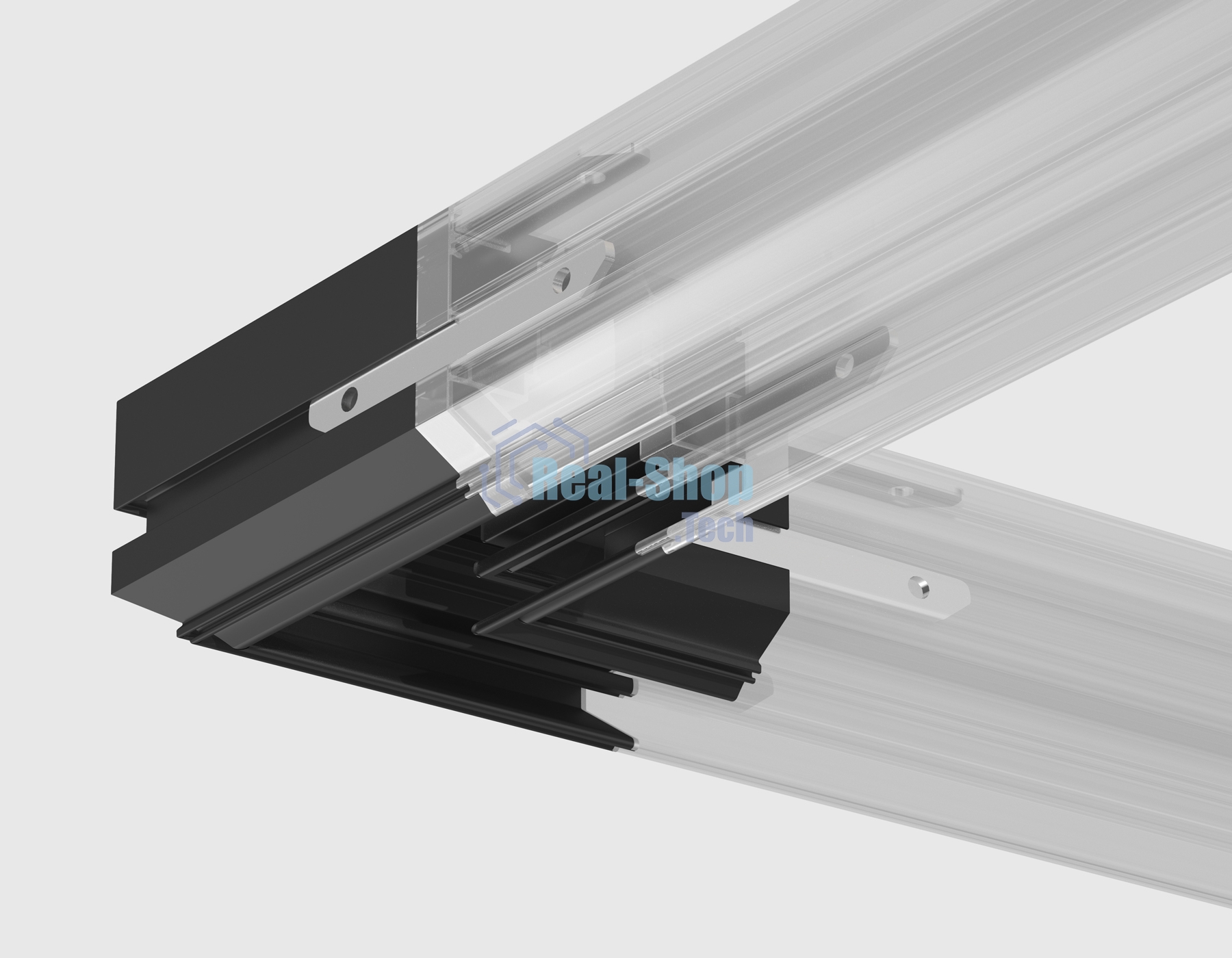 Коннектор угловой 90° для шинопровода GL1049 BK черный 220V 90*90