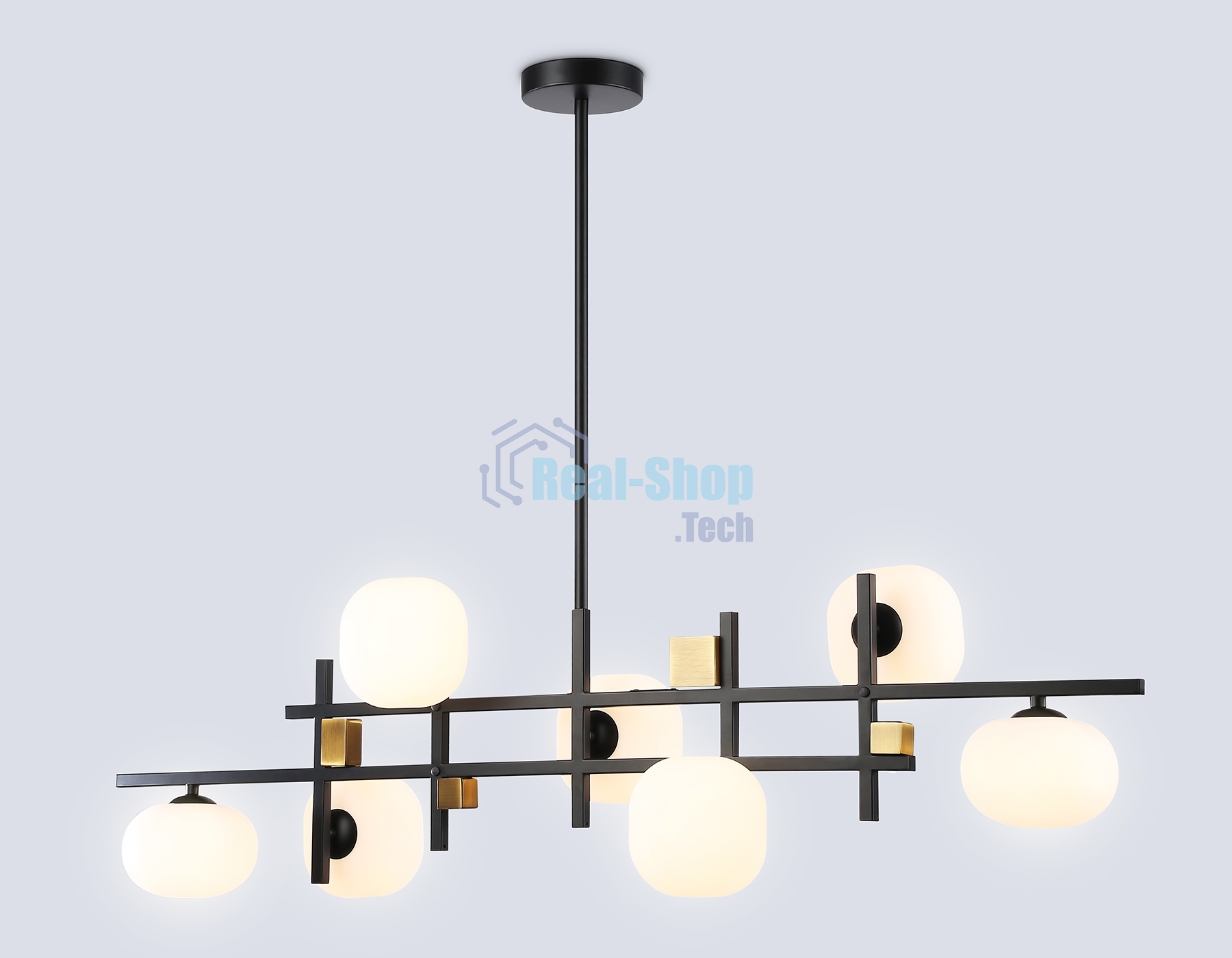 Светильник Ambrella light LH51017/7 BK/BS/FR черный/латунь/белый матовый G9*7 max 28W 1100*240*300