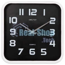 Часы настенные Energy ЕС-09 квадратные, пластик, плавный ход (в уп. 20 шт)