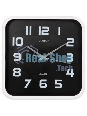 Часы настенные Energy ЕС-09 квадратные, пластик, плавный ход (в уп. 20 шт)