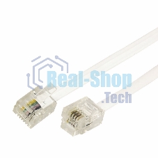 Телефонный шнур Rexant удлинитель RJ-11(6P-4C), длина 3 метра, белый