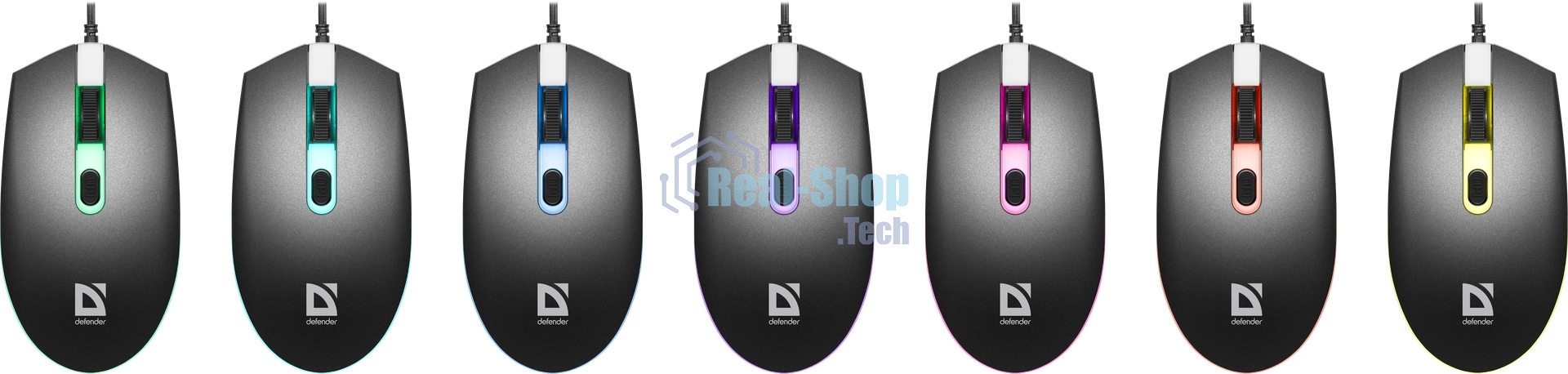 Мышь проводная Defender Dot MB-986 черный, 1600 dpi, USB, кнопки - 4