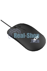 Мышь проводная Acer OMW122 черный, 1200 dpi, USB, кнопки - 3