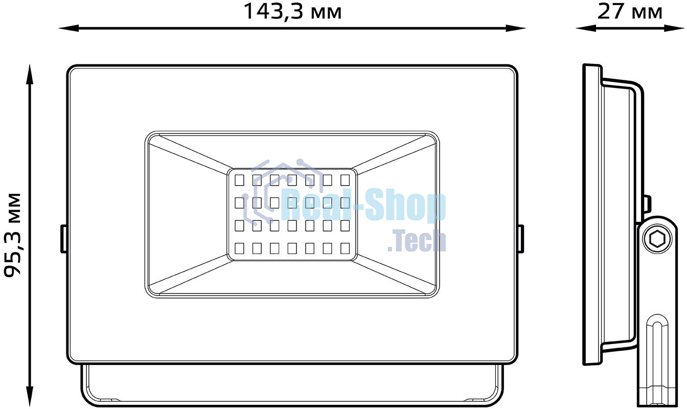 Прожектор светодиодный GAUSS 613527130 LED 30W 2000lm IP65 3000К черный 1/60