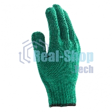 Перчатки трикотажные Сибртех усиленные, гелевое ПВХ-покрытие, 7 класс, зеленые