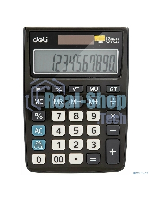 Калькулятор настольный Deli E1238 black черный 12-разр. 1003509