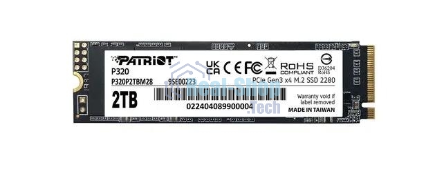Накопитель SSD Patriot P320 2ТБ, M.2 2280, NVMe, R/W 3000MB/2200Mb/s