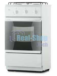 Плита газовая Flama CG 3202 W/B белый, конфорок 2 шт, духовка 30 л, 50 см x 85 см x 38 см