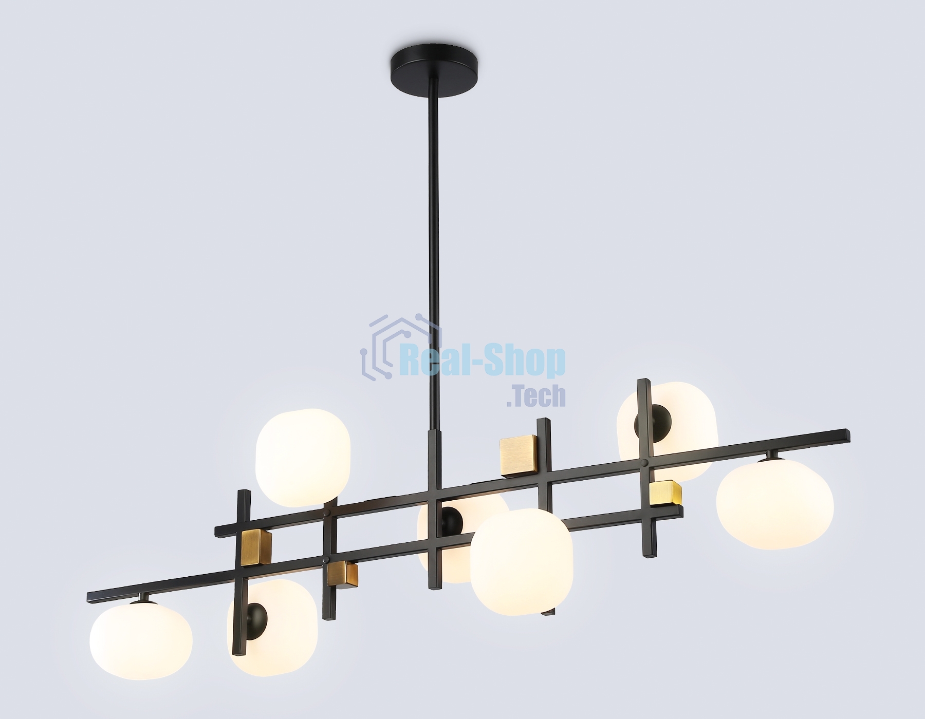 Светильник Ambrella light LH51017/7 BK/BS/FR черный/латунь/белый матовый G9*7 max 28W 1100*240*300