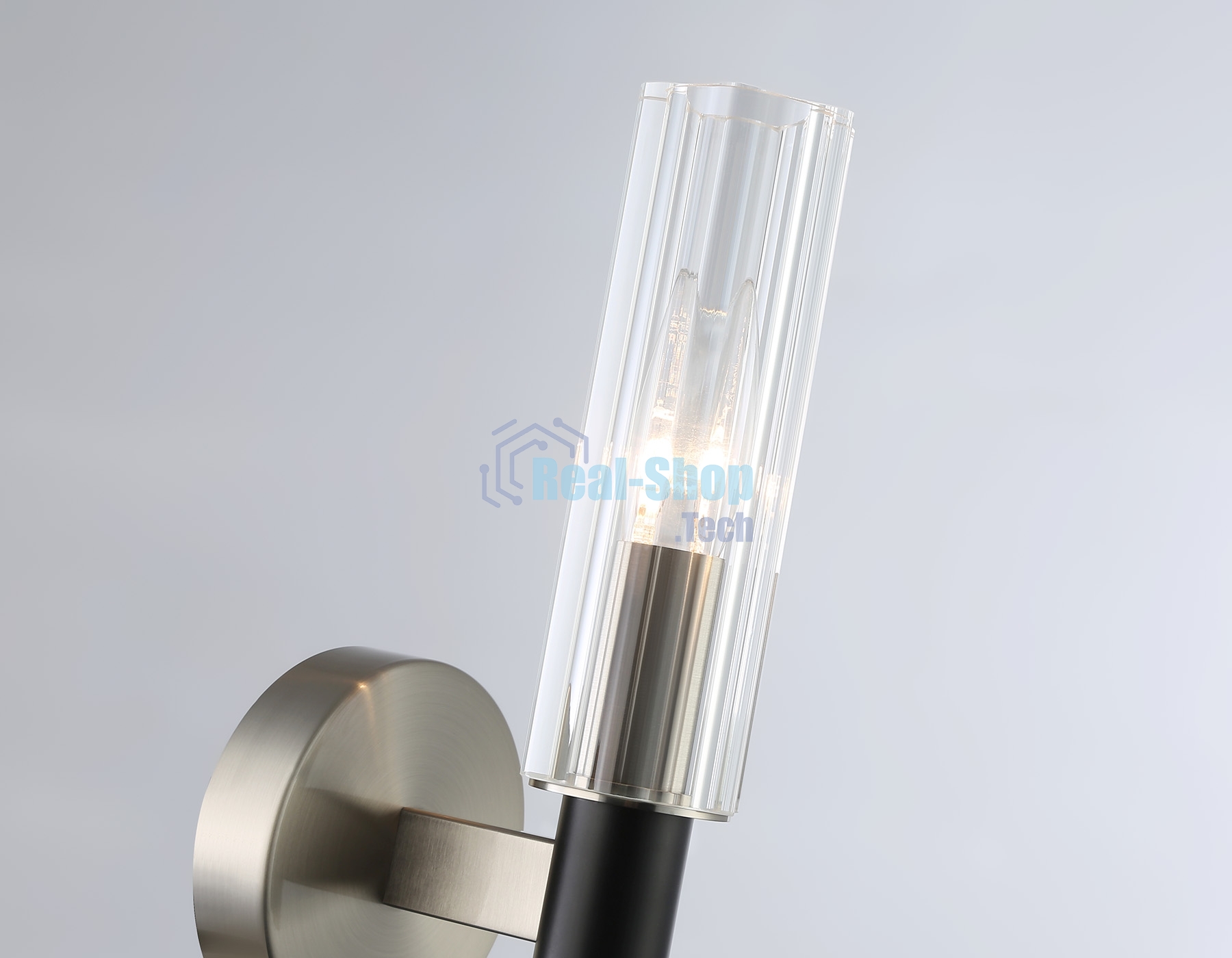 Светильник настенный Ambrella LH55507 SN/BK/CL сатин никель/черный/прозрачный E14 max 40W 120*100*250