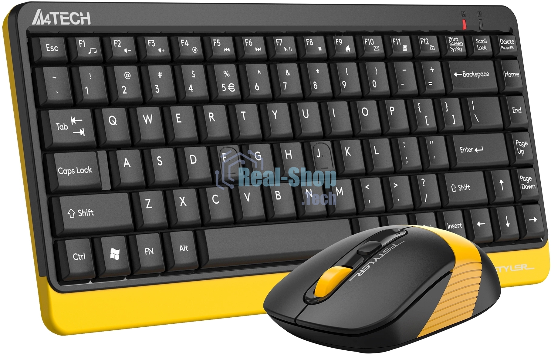 Комплект клавиатура+мышь A4Tech FStyler F1110 Bumblebee проводной, USB, 1200 DPI, жёлтый/чёрный