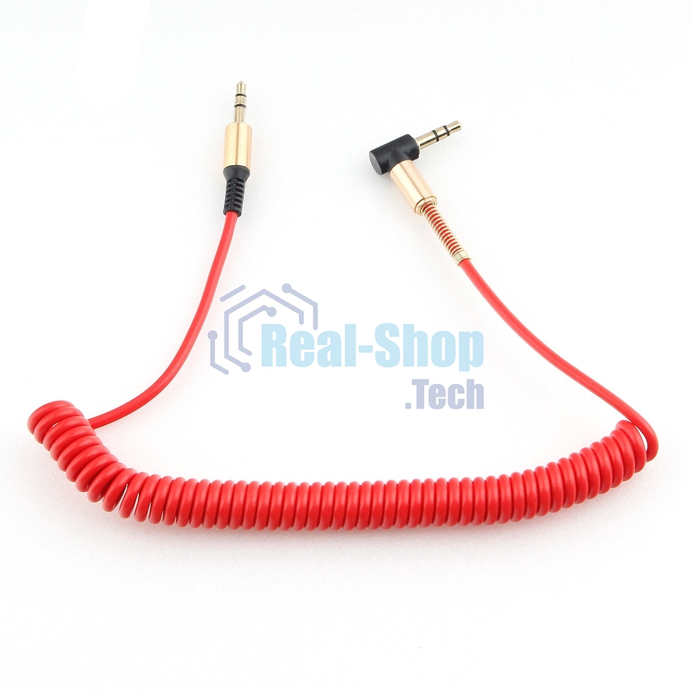 Кабель Cablexpert аудио 90˚ спиральный CCAB-02-35MMLC-1.8MR. 3.5 Jack (M)/3.5 Jack (M), красный, 1.8м, блистер