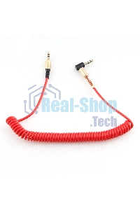 Кабель Cablexpert аудио 90˚ спиральный CCAB-02-35MMLC-1.8MR. 3.5 Jack (M)/3.5 Jack (M), красный, 1.8м, блистер