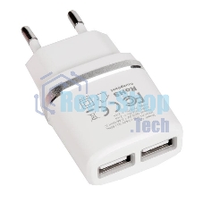 Сетевое зарядное устройство C12 Smart dual USB charger, белый