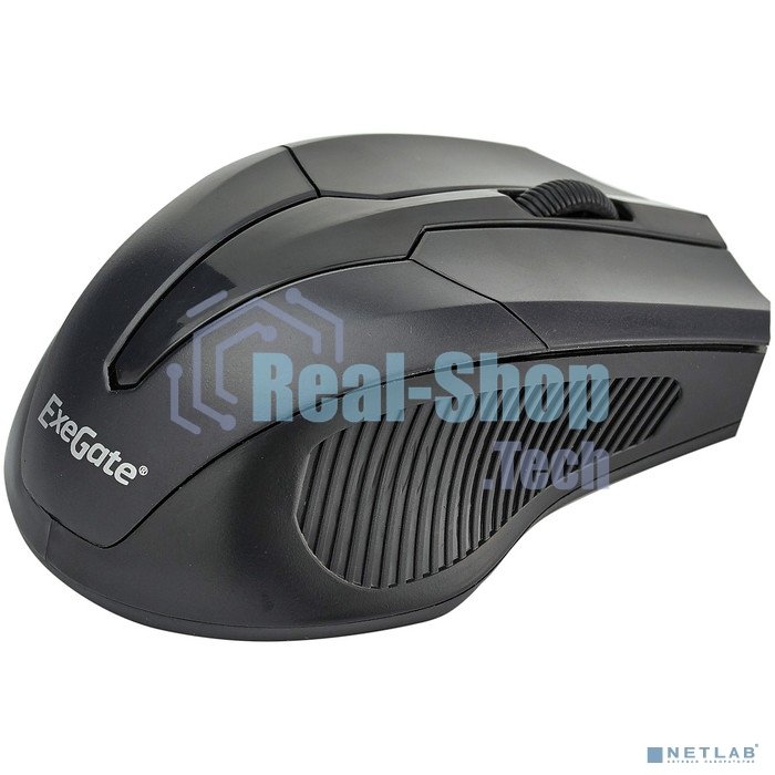 Мышь беспроводная ExeGate SR-9034 черный, 1600 dpi, радиоканал, USB, кнопки - 4
