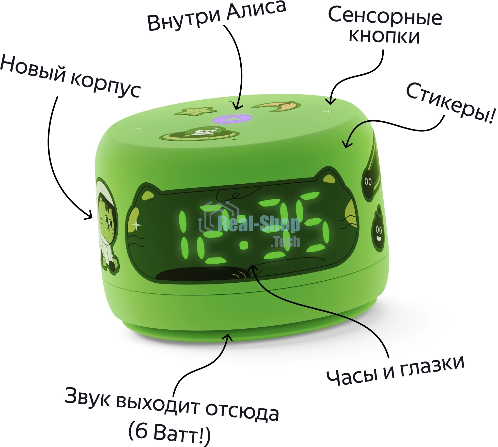 Умная колонка Яндекс Станция Лайт 2 с Алисой на YaGPT, Новая зеленый, 6Вт