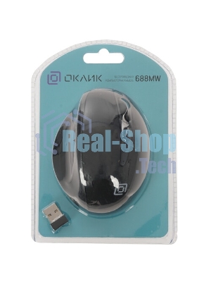 Мышь беспроводная Oklick 688MW ERGO черный, 2400 dpi, радиоканал, Bluetooth, USB, кнопки - 6
