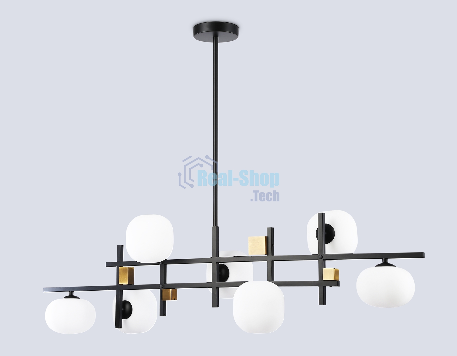 Светильник Ambrella light LH51017/7 BK/BS/FR черный/латунь/белый матовый G9*7 max 28W 1100*240*300