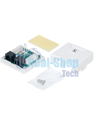 Розетка компьютерная Cabeus WS-8P8C-Cat.5e-2 RJ-45, категория 5e, двойная, внешняя, Dual IDC