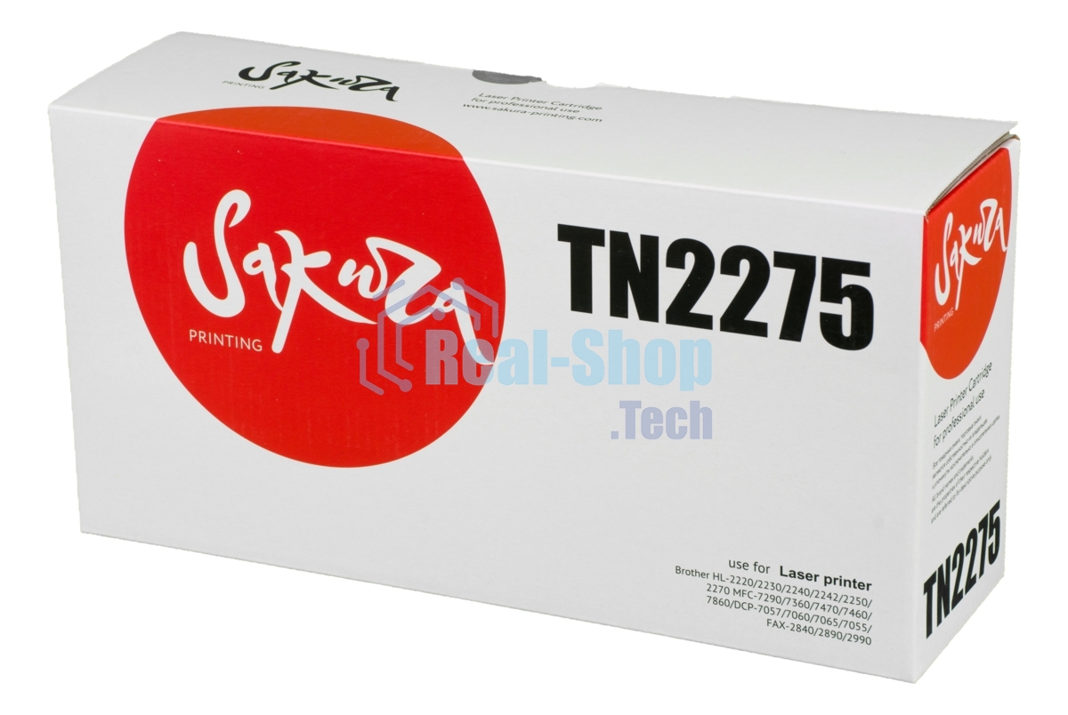 Картридж лазерный Sakura TN2275/TN450 для Brother HL-2220/2230/2240/2242/2250/2270 MFC-7290/7360/7470/7460/7860 DCP-7057/7060/7065/7055 FAX-2840/2890/2990, 2600 к