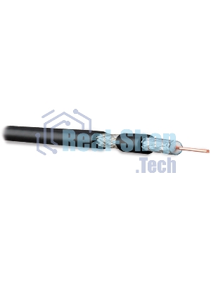 Кабель коаксиальный Hyperline COAX-RG6-CU-500 RG-6, 75 Ом (ТВ, SAT, CATV), жила - 1.00 мм (медь, solid), экран - фольга+оплетка(луженная медь, 48%)+фольга, изоляция PVC (+75 C - -20 C) (бухта 500 м)