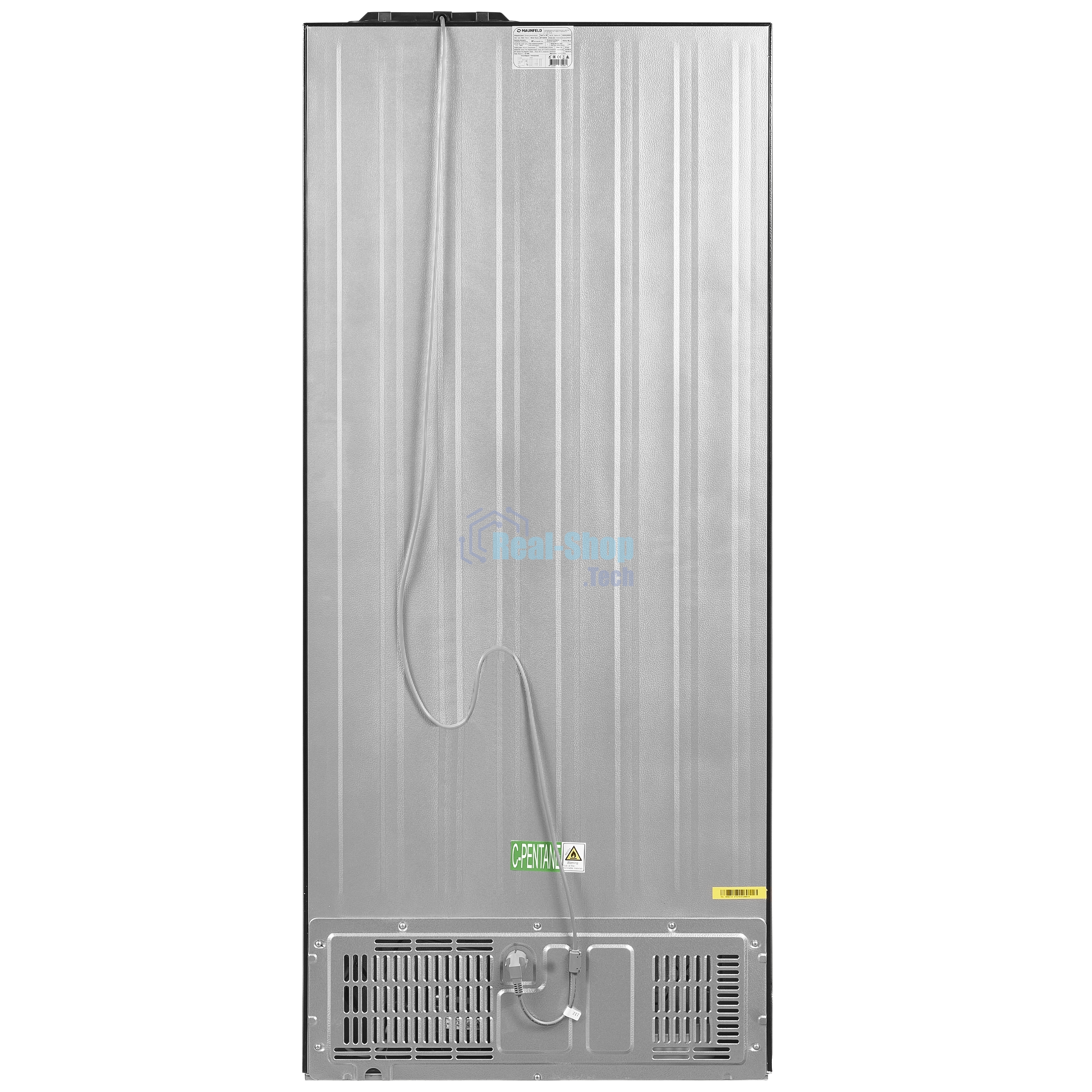 Холодильник Maunfeld MFF183NFSBE черная нержавеющая сталь трехкамерный инвертор 405л морозилка снизу