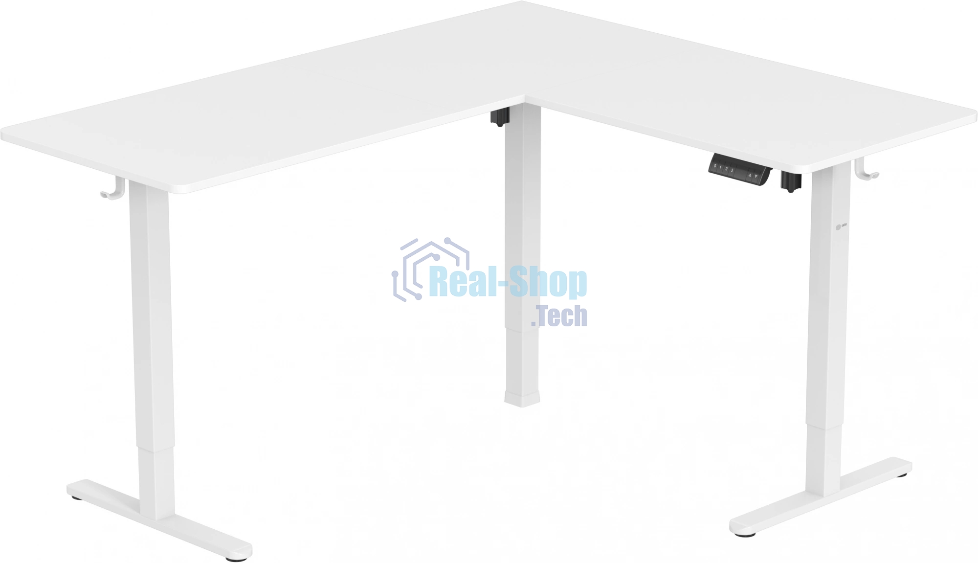 Стол компьютерный Cactus угловой подъемный столешница МДФ, белый каркас белый 140x72x60 см (CS-EDXL-WWT)