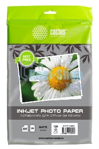 Фотобумага Cactus CS-MA412020ED A4/120г/м2/20л./белый матовое для струйной печати