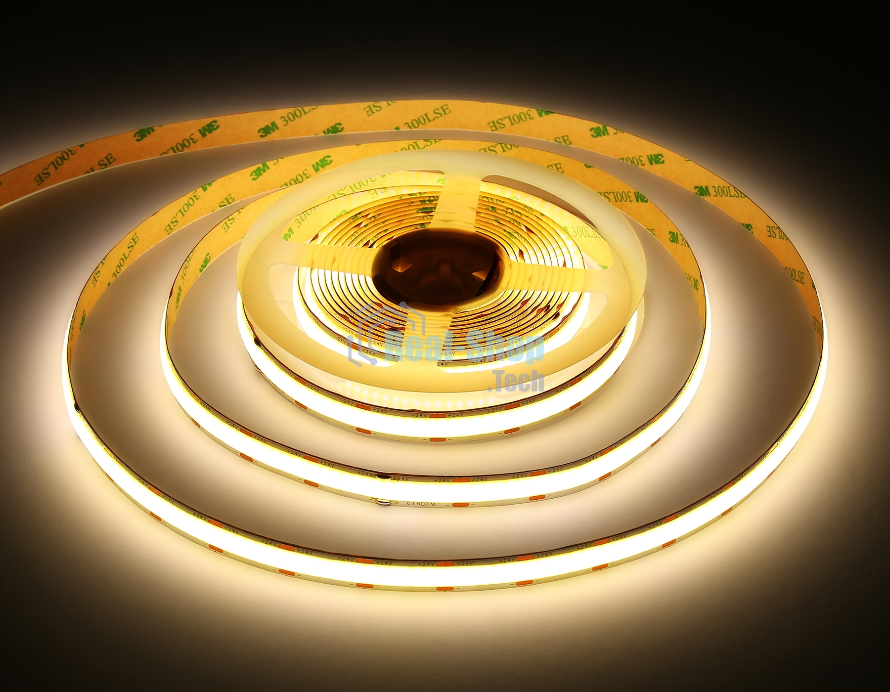 Светодиодная лента Ambrella light GS4802 COB 616Led/19W m/ 24V IP20 4500K/ 5m*12mm*2mm (2 конт.)