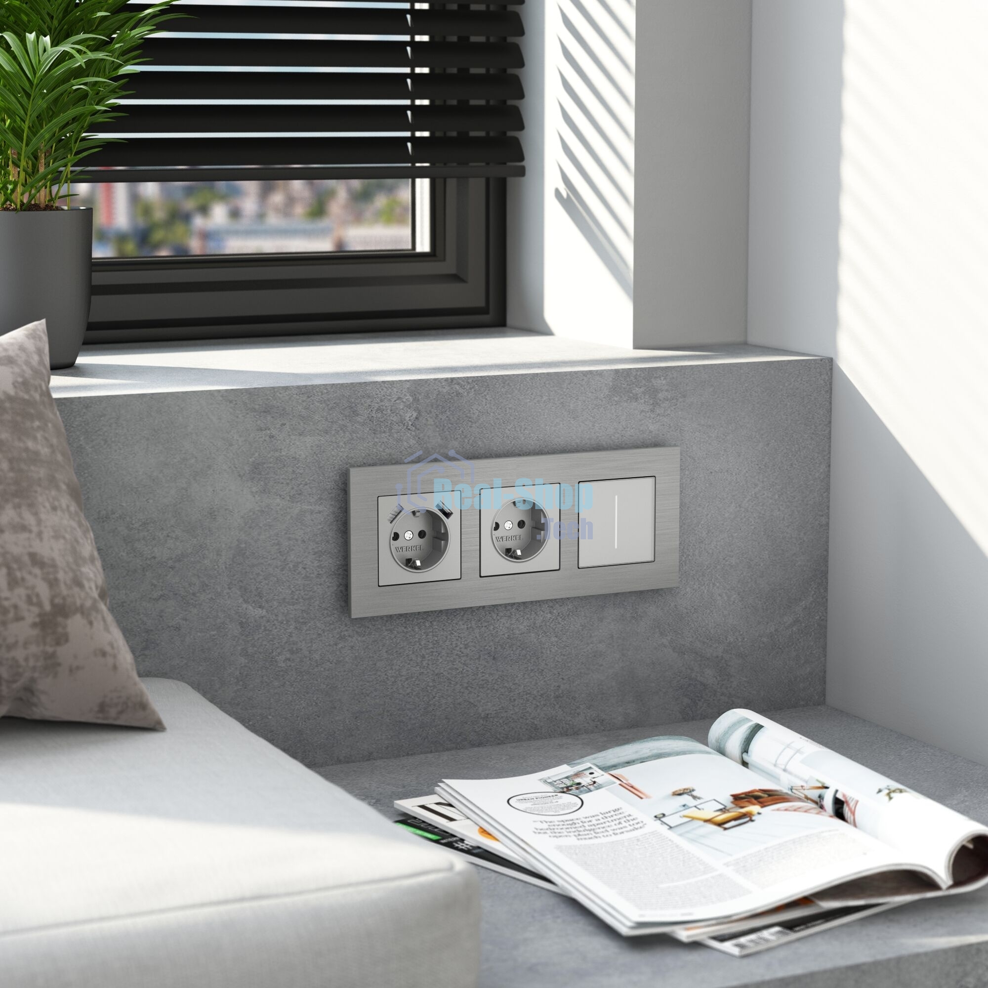 Рамка на 3 поста  AluMax (алюминий) W0033506