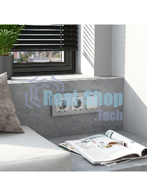 Рамка на 3 поста AluMax (алюминий) W0033506