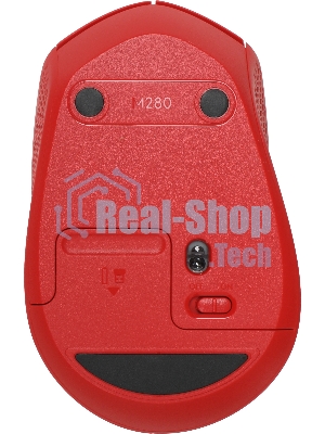 Мышь беспроводная Logitech M280 красный, 1000 dpi, радиоканал, USB, кнопки - 3
