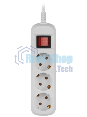 Удлинитель электрический UDL-16-3100-ES Greenline 3 розетки с заземлением с выключателем 10м ПВС 3х1кв.мм Эра Б0065040