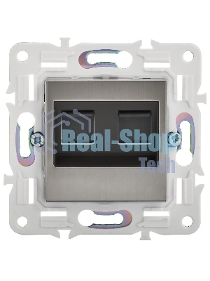 SKANDY Розетка компьютерная 2-местная RJ45 кат.5E SK-K03N никель | SK-K20-1-K50 | IEK