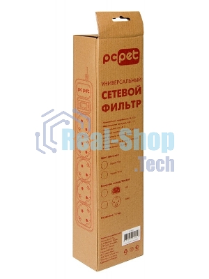 Сетевой фильтр PC Pet AP01006-1.8-BK 1.8 м (5 розеток) черный