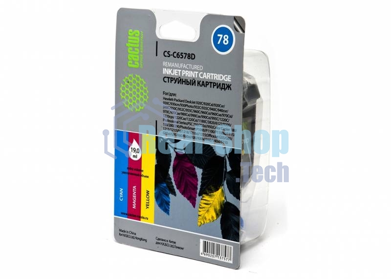 Картридж струйный Cactus CS-C6578D №78 голубой/пурпурный/желтый (19мл) для HP DJ 900/1220C/PS P000/P1100