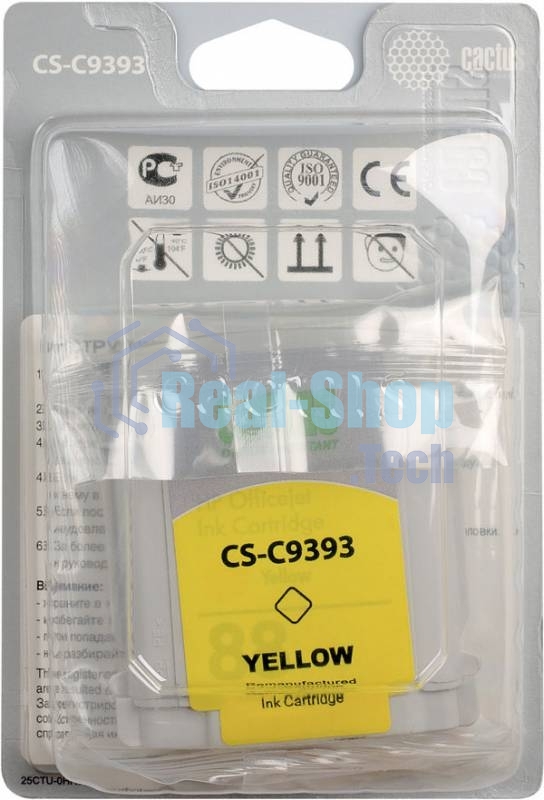 Картридж струйный Cactus CS-C9393 желтый для №88 HP Officejet Pro K550 (29мл)