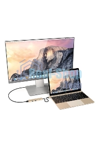 USB-концентратор Satechi Slim Aluminum Type-C Multi-Port Adapter with Type-C Charging Port. Интерфейс USB-C. Порты USB Type-C, 2хUSB 3.0, 4K HDMI. золотой.