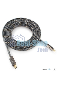 Кабель Cablexpert HDMI, серия Platinum, 4,5 м, v2.0, M/M, плоский, позол.разъемы, металлический корпус, нейлоновая оплетка, блистер