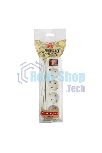 Сетевой фильтр Гарнизон ELB-G4-W-2, 4 евророзетки с выключателем и заземлением, допустимый ток 16А, длина 2 м.